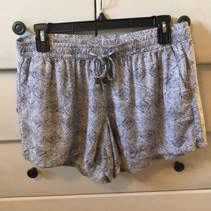 White and black patterned shorts